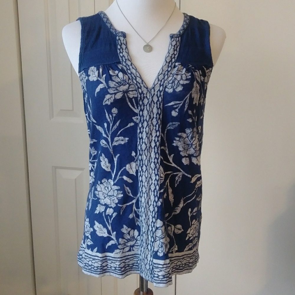 LUCKY🍀BRAND floral boho peasant sleeveless top